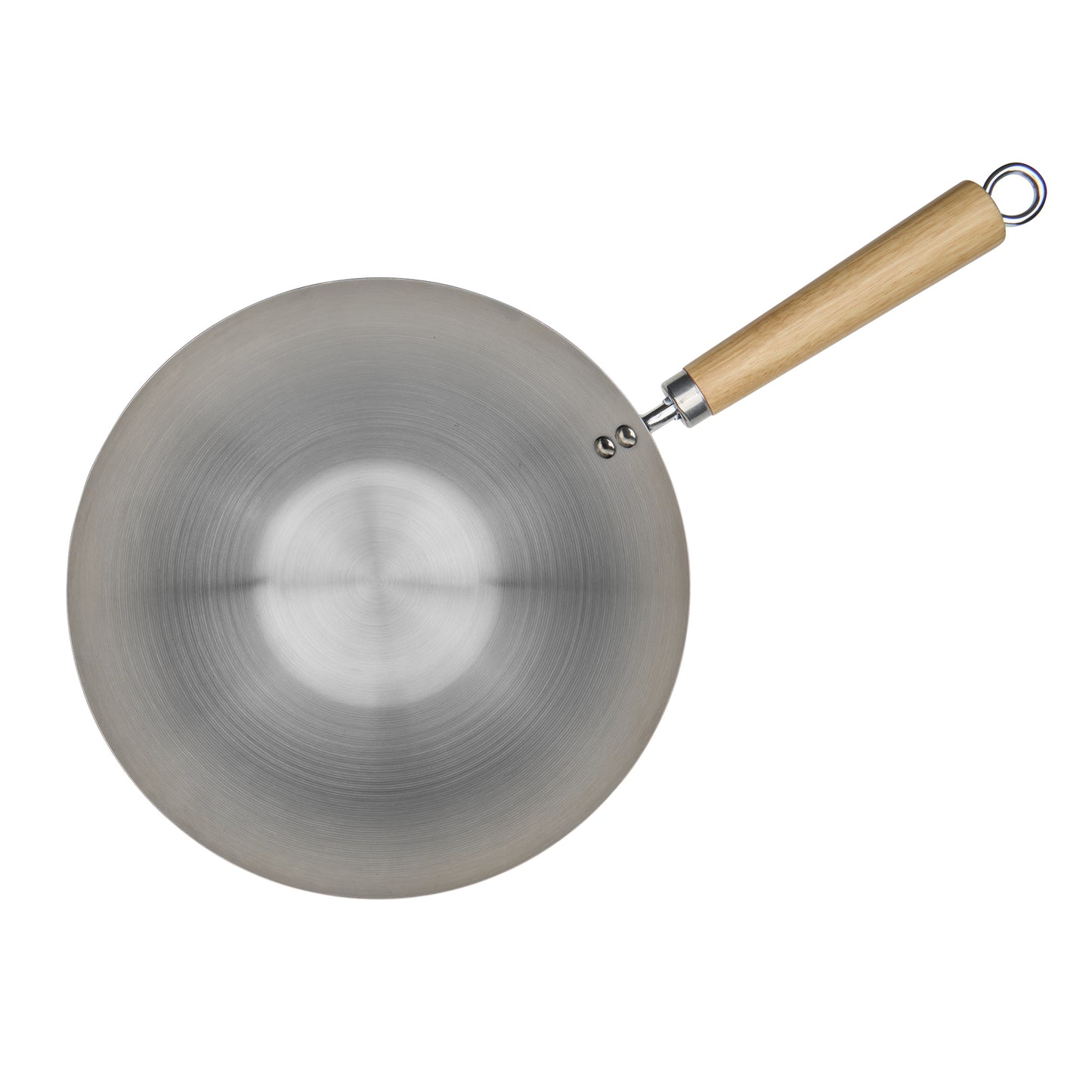 Wok with Wood Handle bottom view
