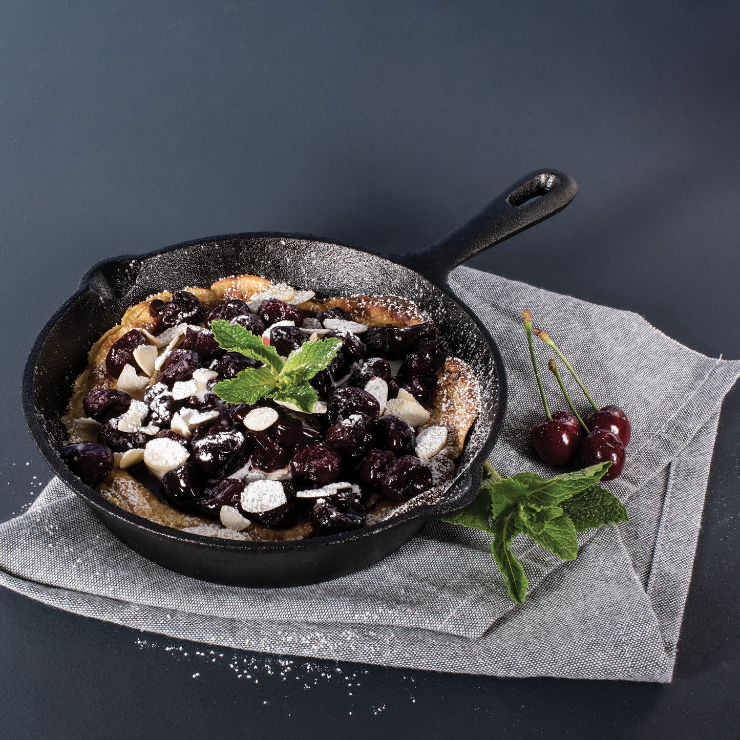 PYROCAST Skillet with cherry dessert