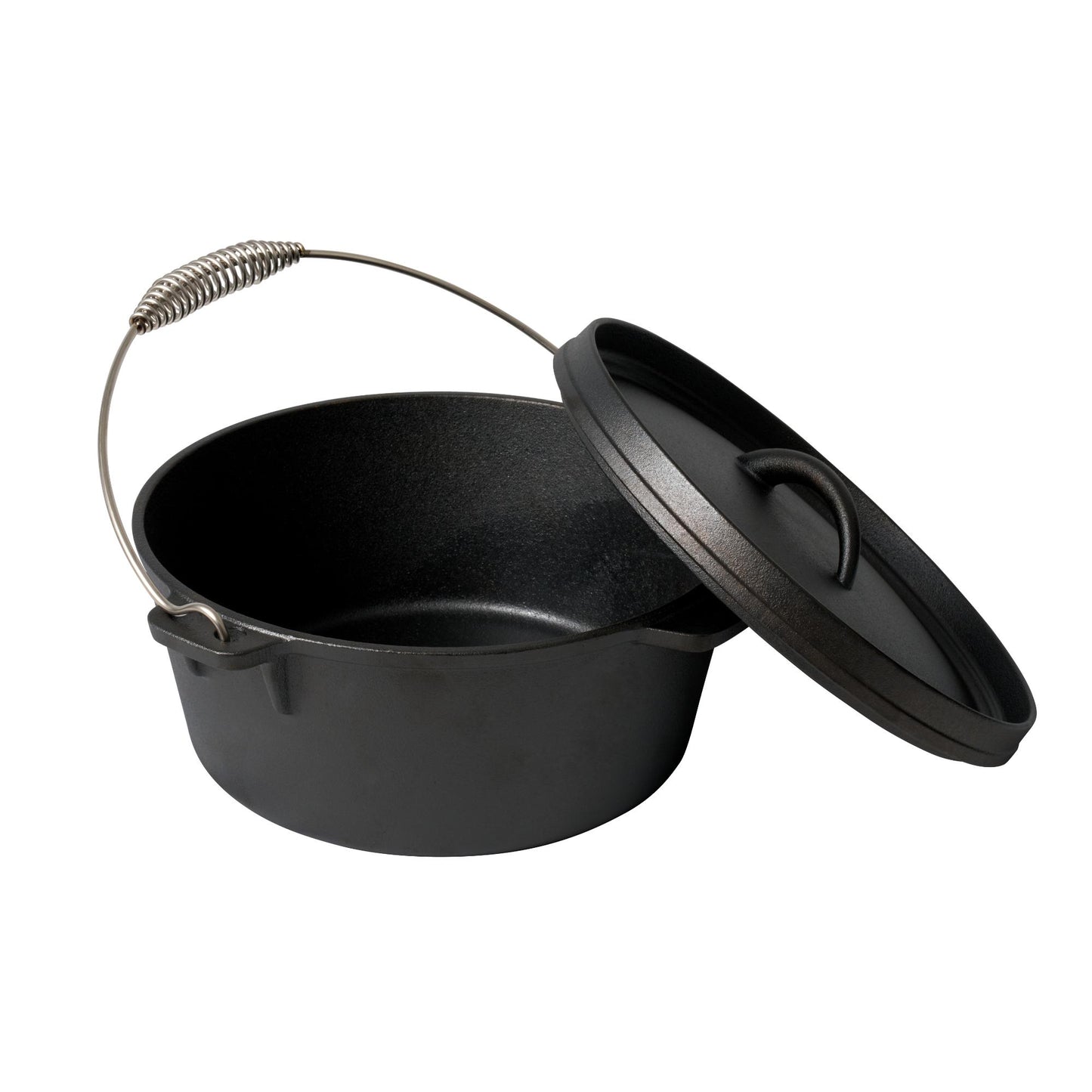 Pyrocast Camp Oven with lid on white background side view