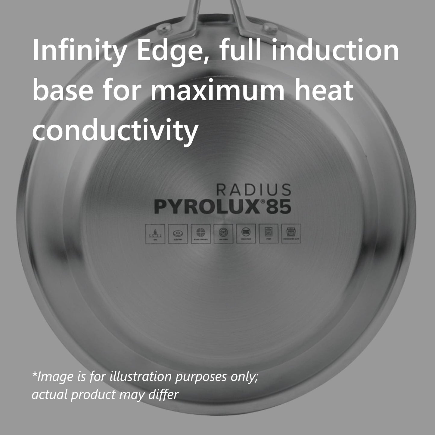RADIUS 85 Saucepan bottom view with logo