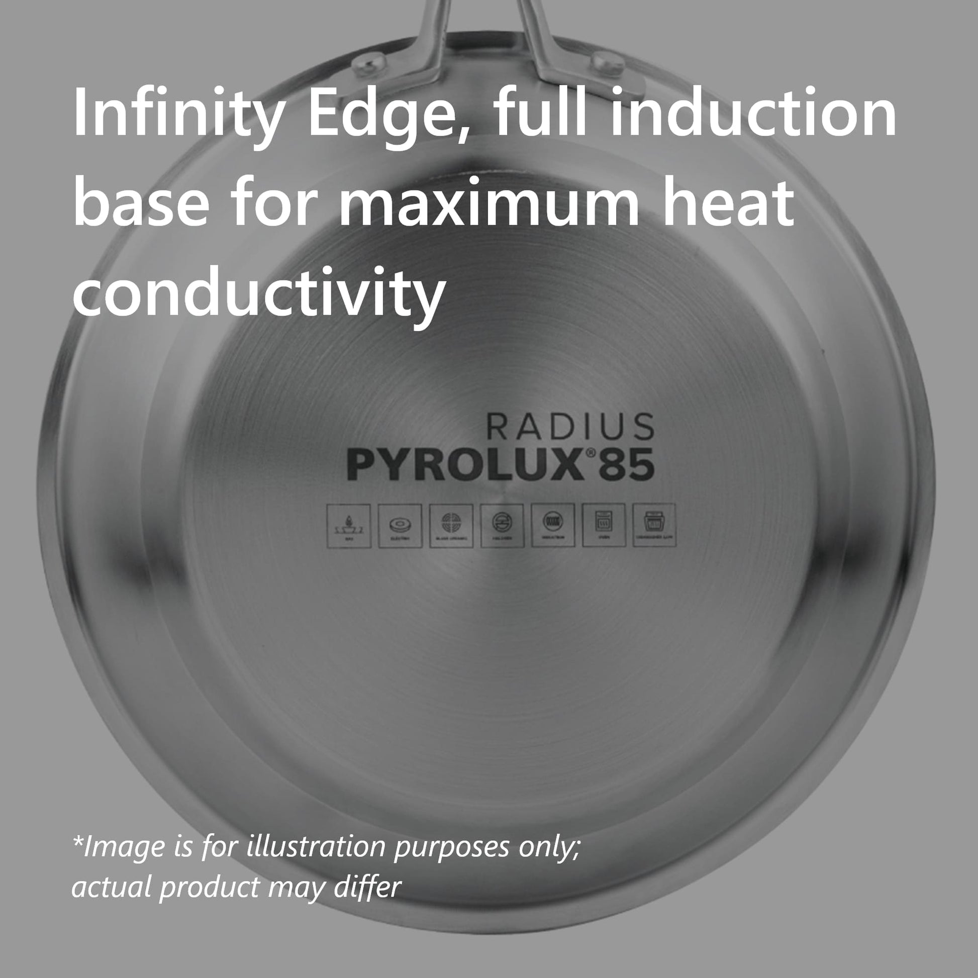 RADIUS 85 Saucepan bottom view with logo