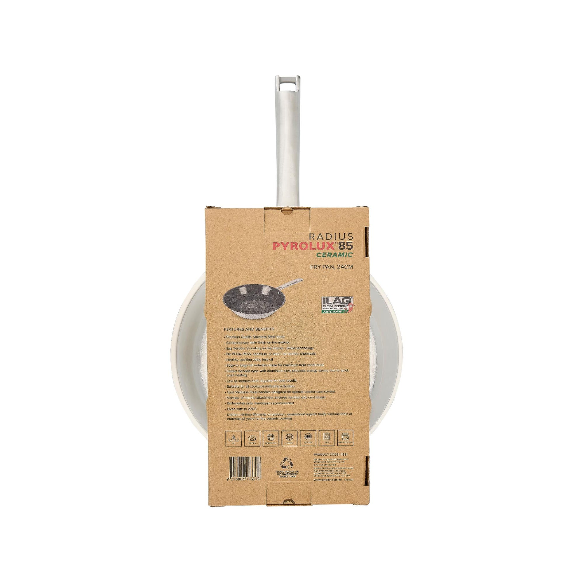 RADIUS 85 Ceramic Fry Pan with packaging rear view
