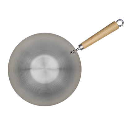 Wok with Wood Handle  bottom view