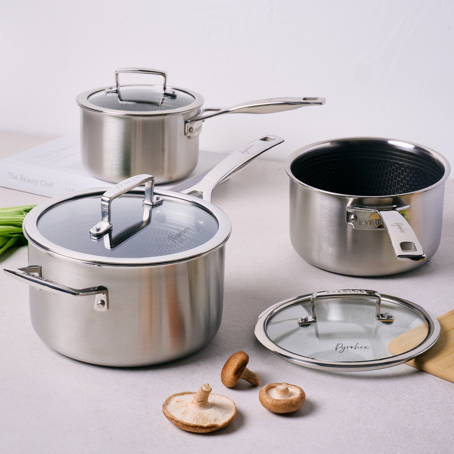 Pyrohex 3 Piece Saucepan Set