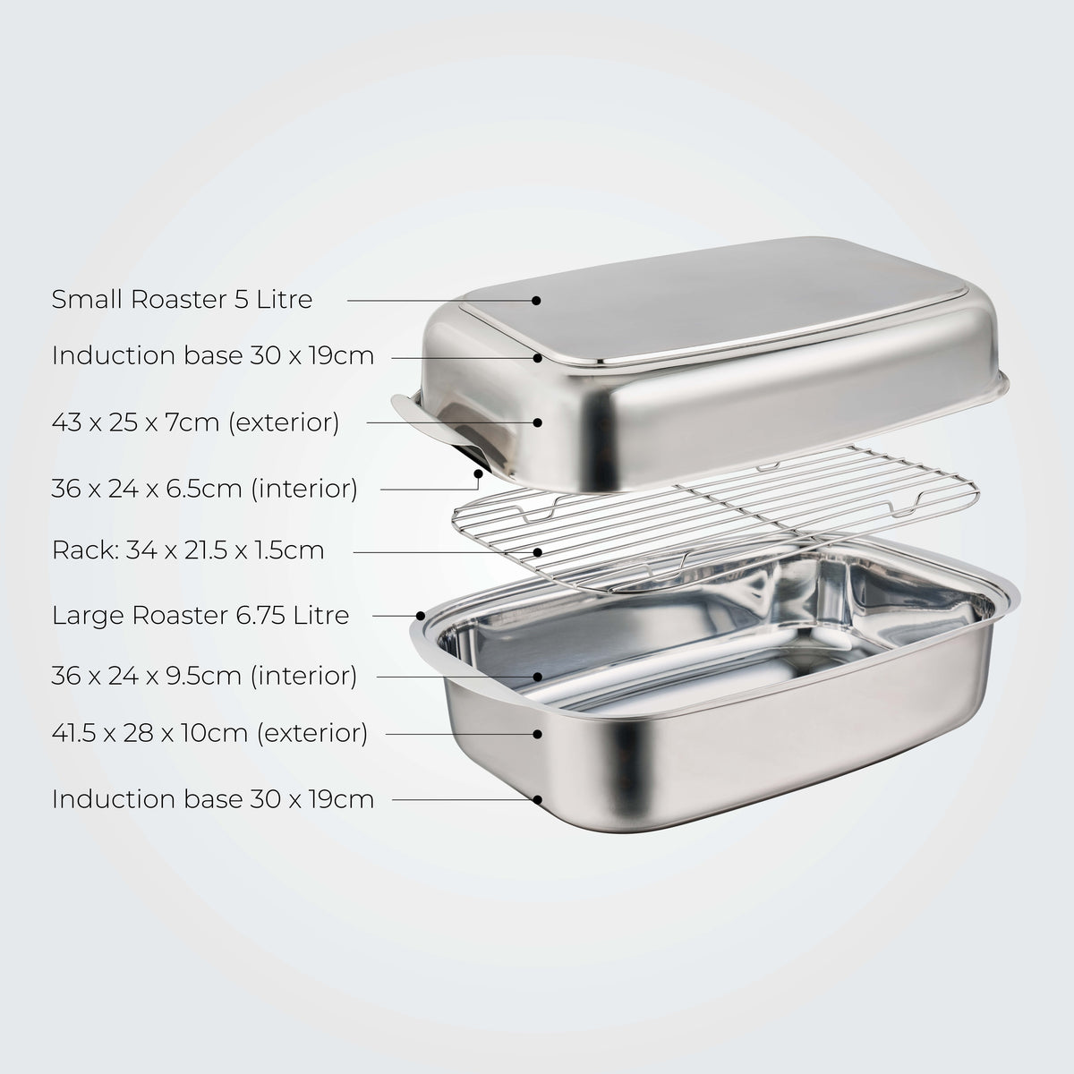 PYROSTEEL Double Roaster Set with Rack