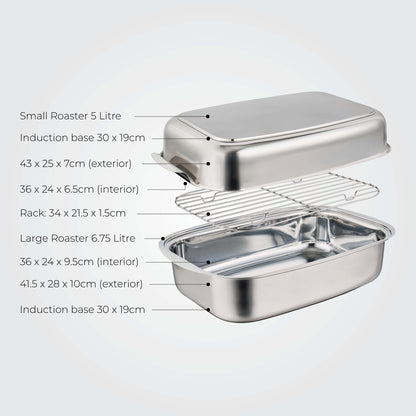 PYROSTEEL Double Roaster Set with Rack